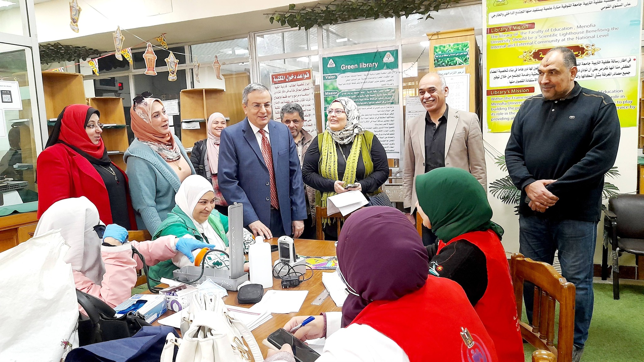 A comprehensive medical convoy comprising seven specialties to serve the staff of the Faculty of Education in Shebin El-Kom