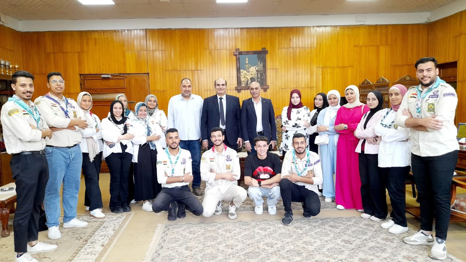 ( استقبال عشيرة الجوالة بالكلية والاستعداد للمهرجان الكشفي بجامعة المنوفية) 