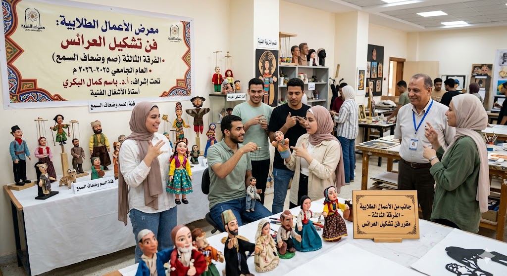جانب من الأعمال الطلابية للطلاب ذويّ الهمم