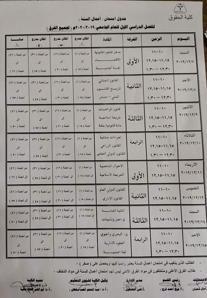 جدول الميد تيرم للعربي