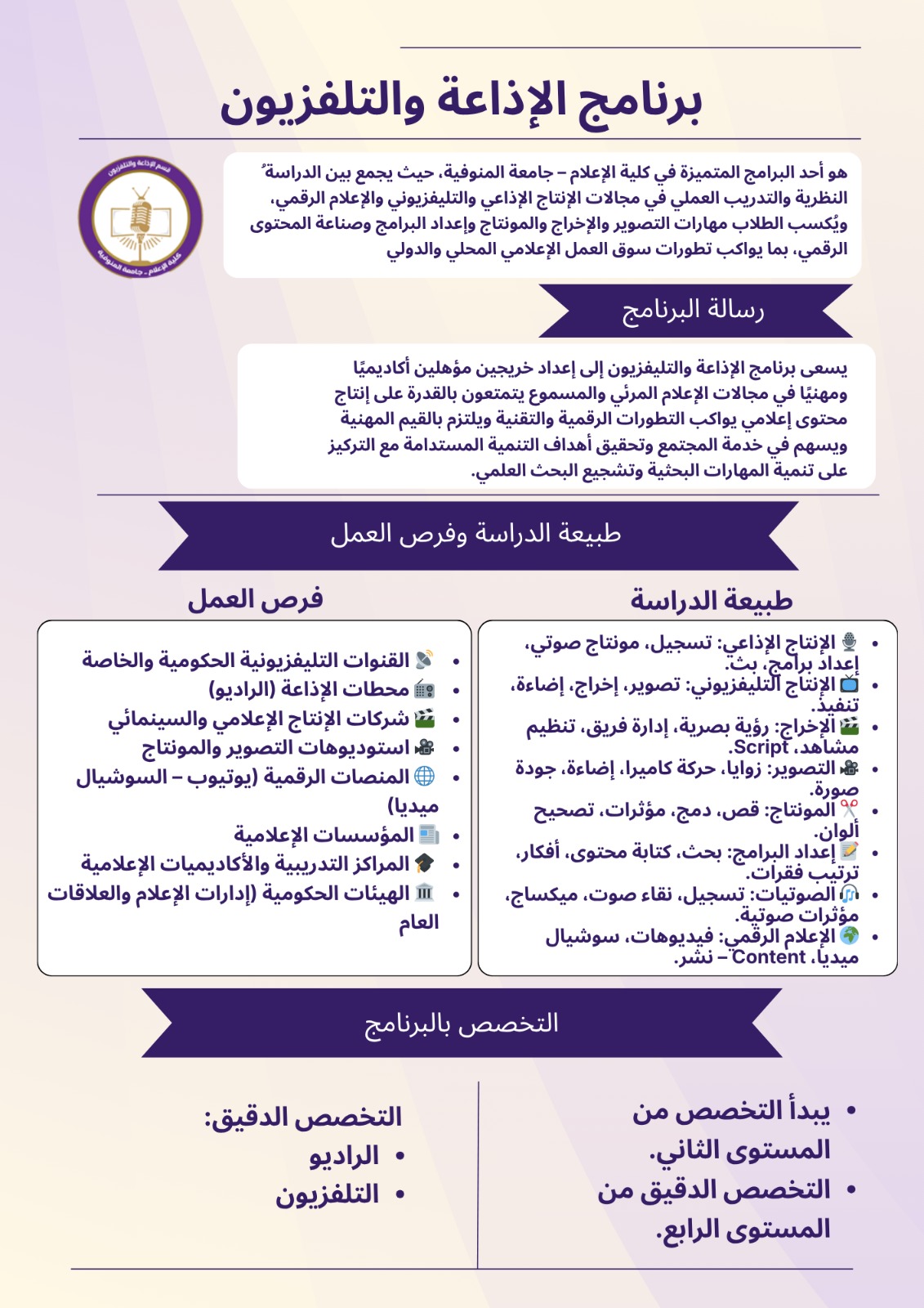 برنامج الإذاعة والتليفزيون 