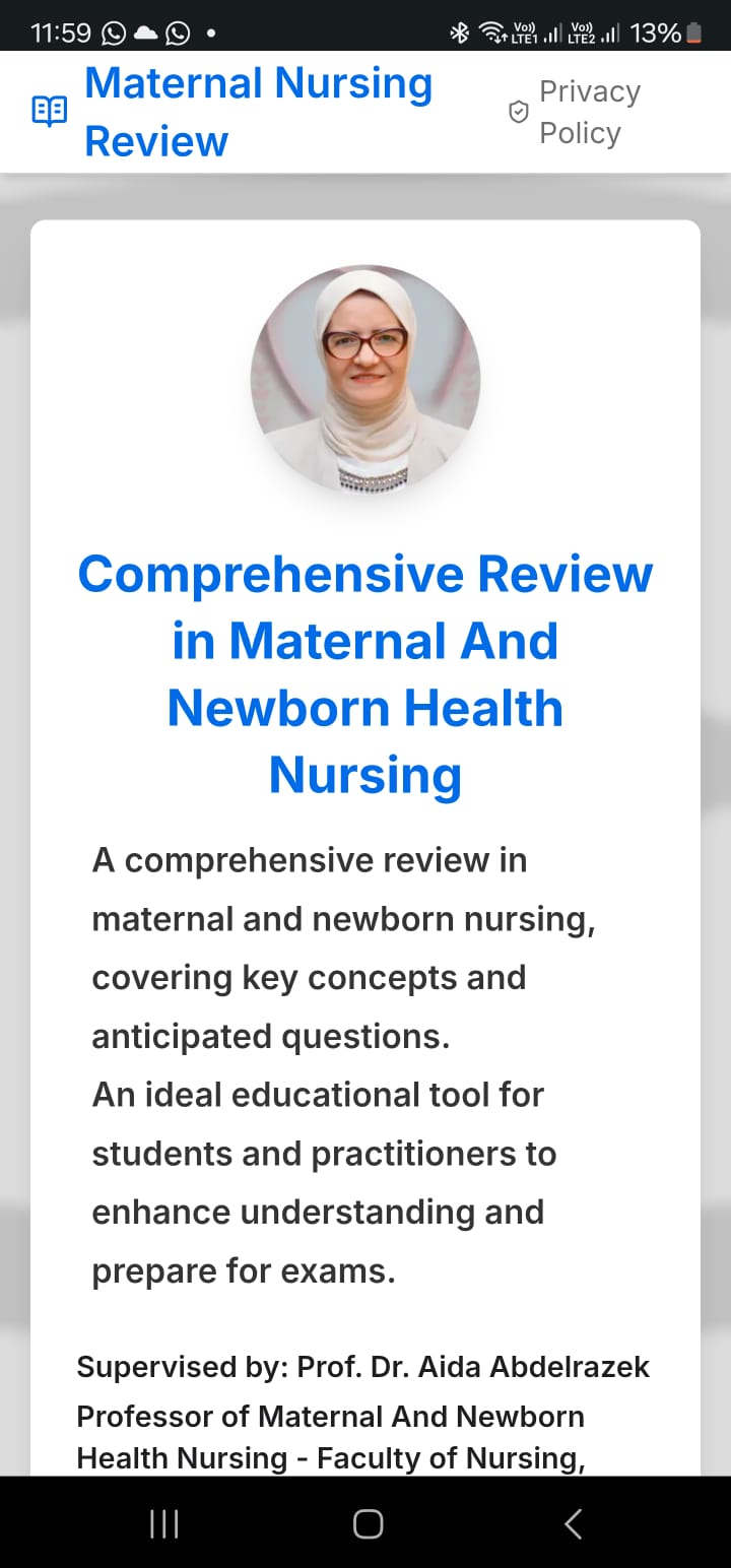 Comprehensive Review in Maternal