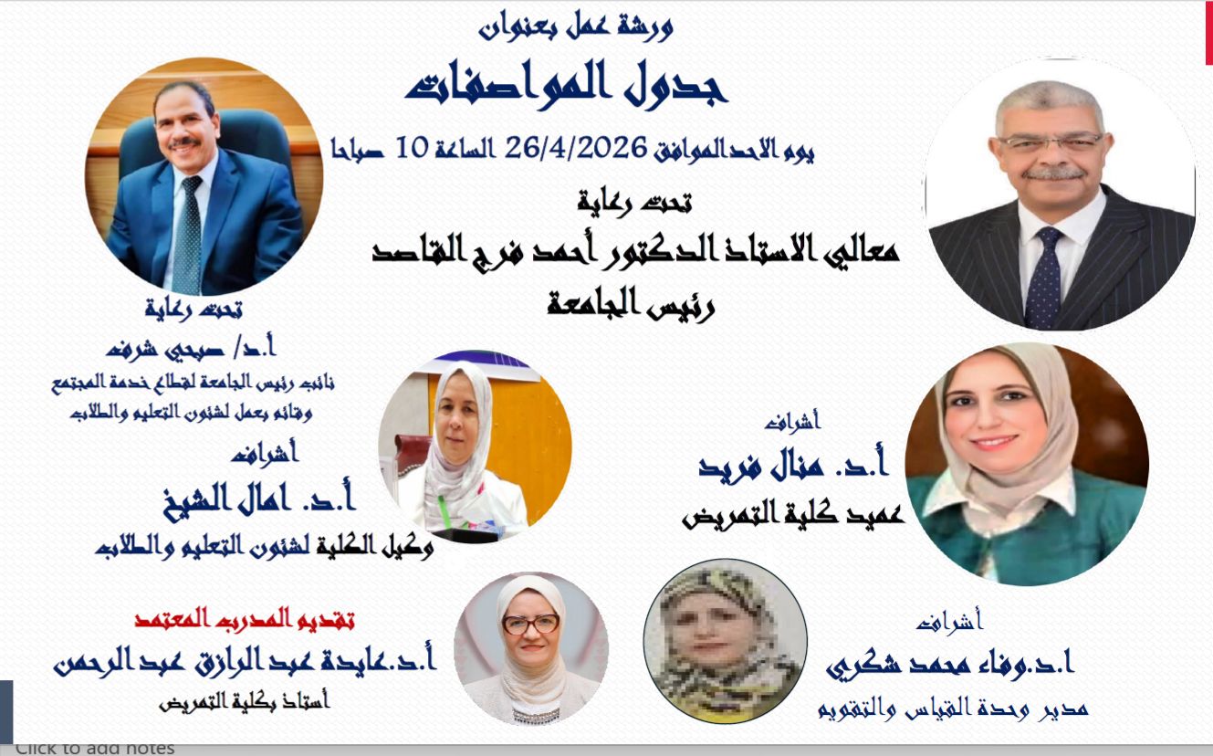  عقد ورشة عمل بعنوان "جدول المواصفات" Blueprint