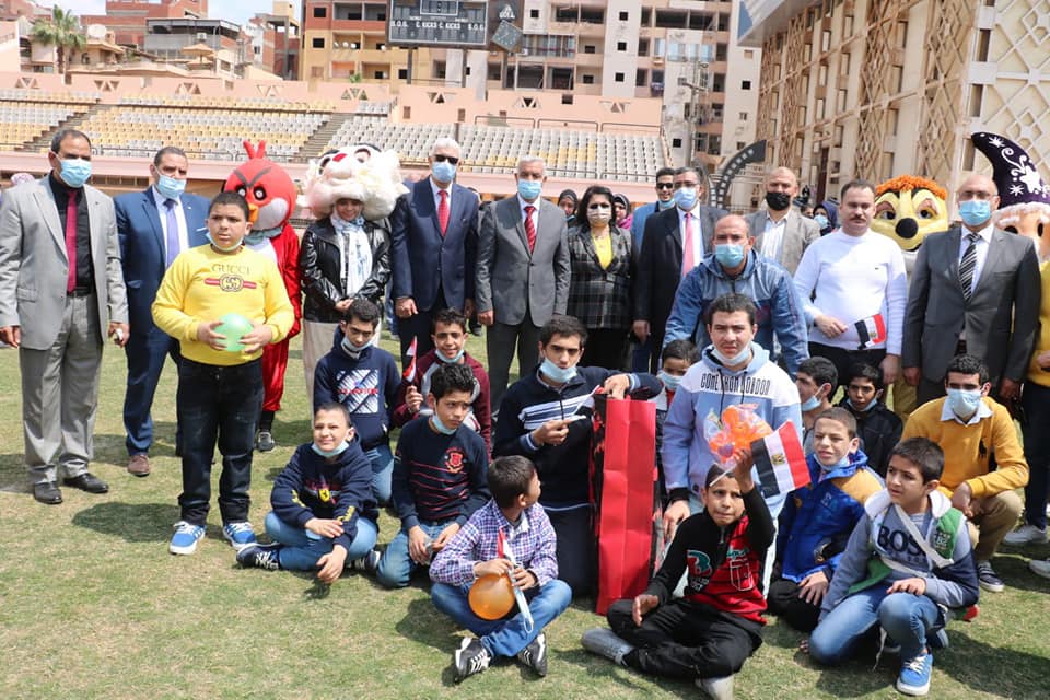 The Rector and Vice-Rectors of the University of Menoufia participate in the celebration of the annual Orphan