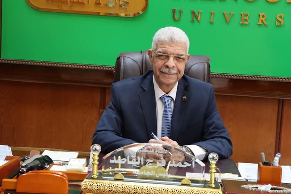 The President of Menoufia University holds a meeting of the Scientific Research Account Unit Committee online