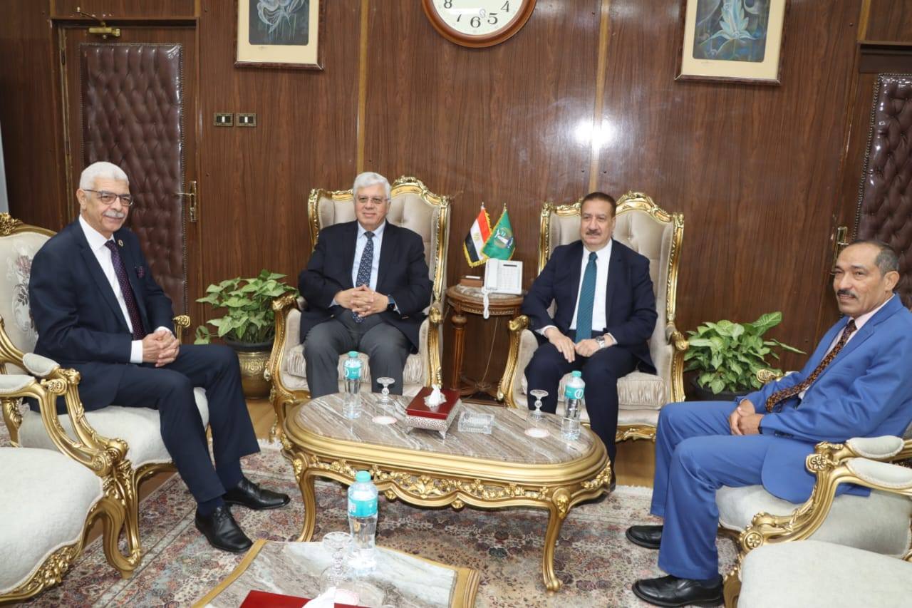 Menoufia University President and Governor Receive Minister of Higher Education at the Governorate