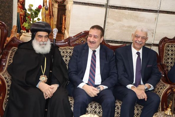The President of Menoufia University and the Governor of Menoufia congratulate His Grace Bishop Benjamin and the Coptic brothers on the Merry Christmas