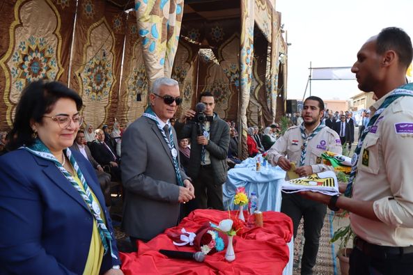 The President of Menoufia University inaugurates the thirty-ninth scout festival for scouts