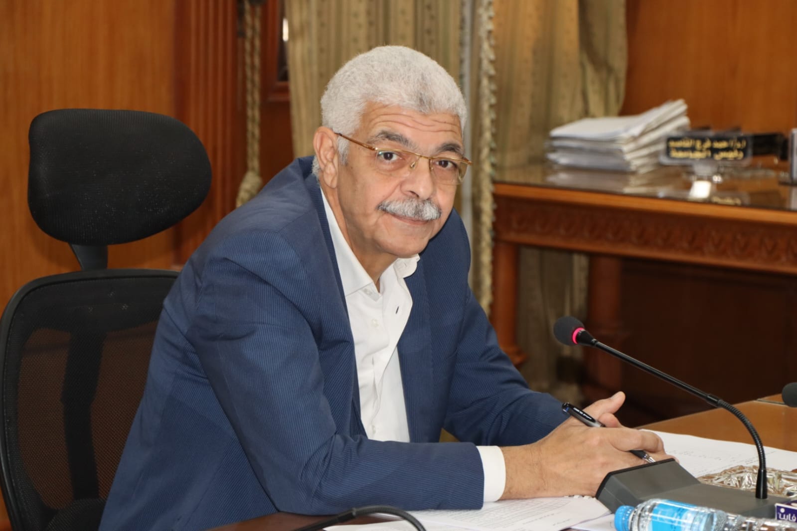 رئيس جامعة المنوفية يعقد إجتماع مجالس إدارة المدن الجامعية و مركز خدمات التغذية ومركز التصنيع 
