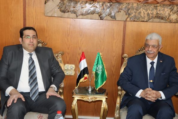 El-Kased holds a meeting of the board of directors of the cooperation agreement between Menoufia University and the Egyptian University for E-learning