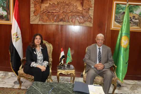 The President of Menoufia University receives the President of Sadat City University
