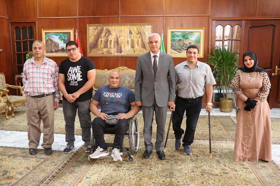 Mubarak meets with a group of people of determination and agrees to organize a sports day at Menoufia University Stadium