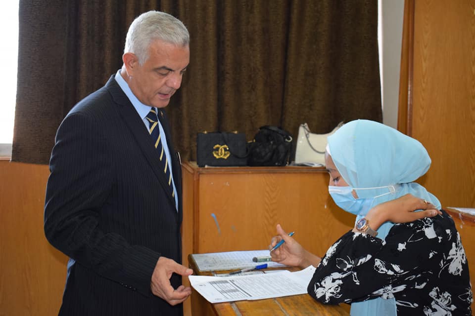 The President of Menoufia University inspects the progress of exams and construction work in specific education