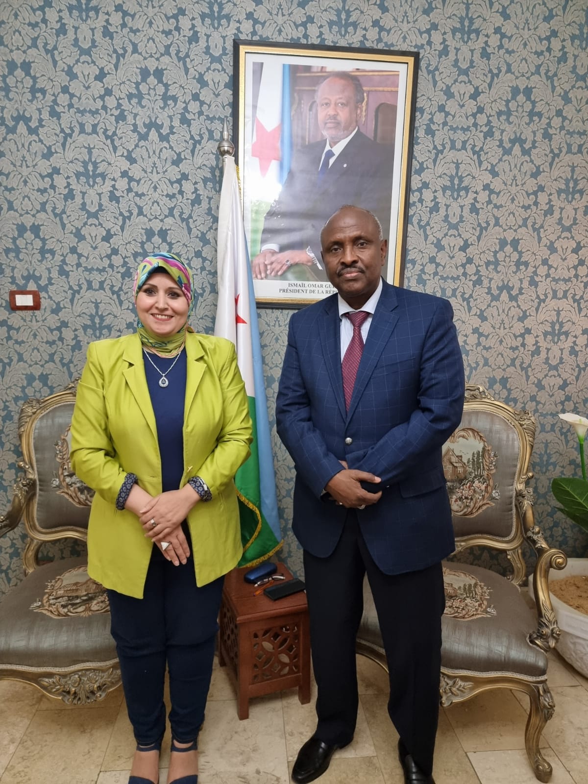 Expatriates General Coordinator, Menoufia University meets with the Ambassador of the Republic of Djibouti in Cairo