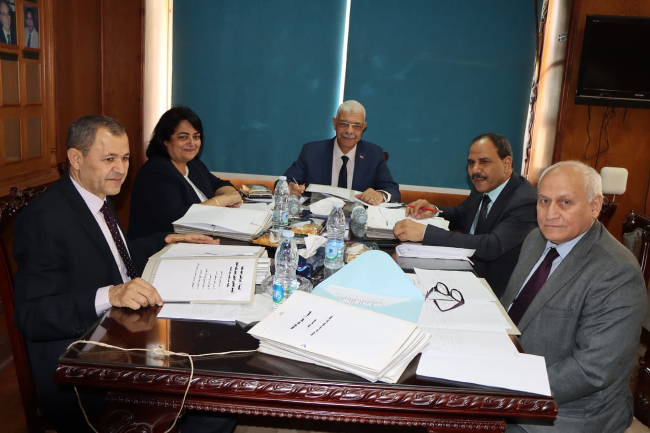 The President of Menoufia University conducts interviews for applicants for administrative positions at Menoufia National University