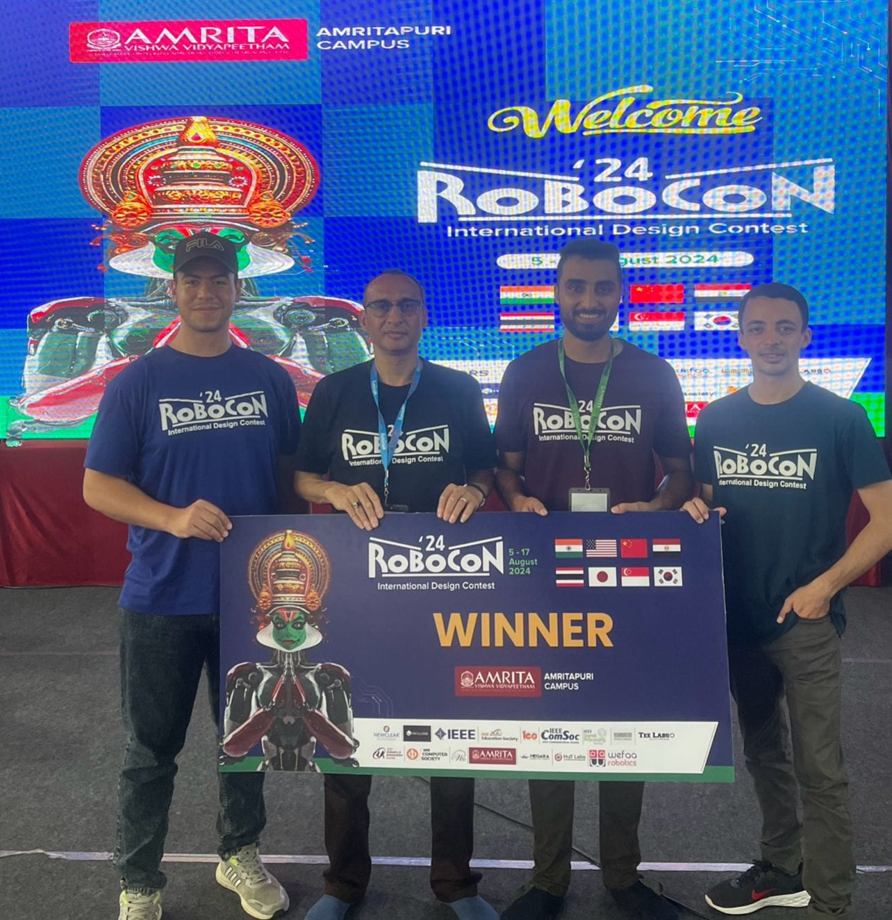 The team of the Faculty of Electronic Engineering in Menoufia wins first and third place globally in the Robocon IDC24 competition in India